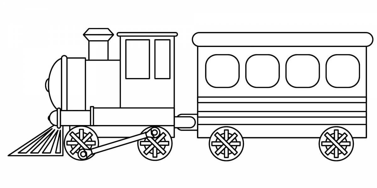 Playful coloring page of baby van