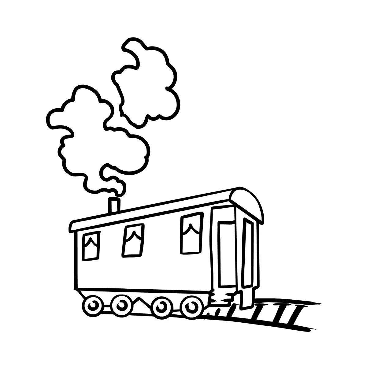Coloring page of a cheering van for toddlers