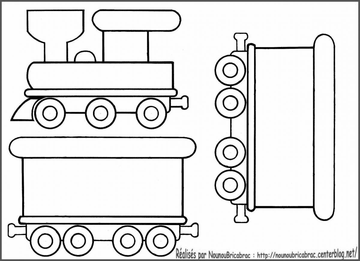 Adorable train car coloring book for kids