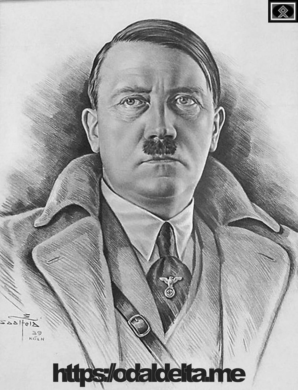 Coloring page charming hitler