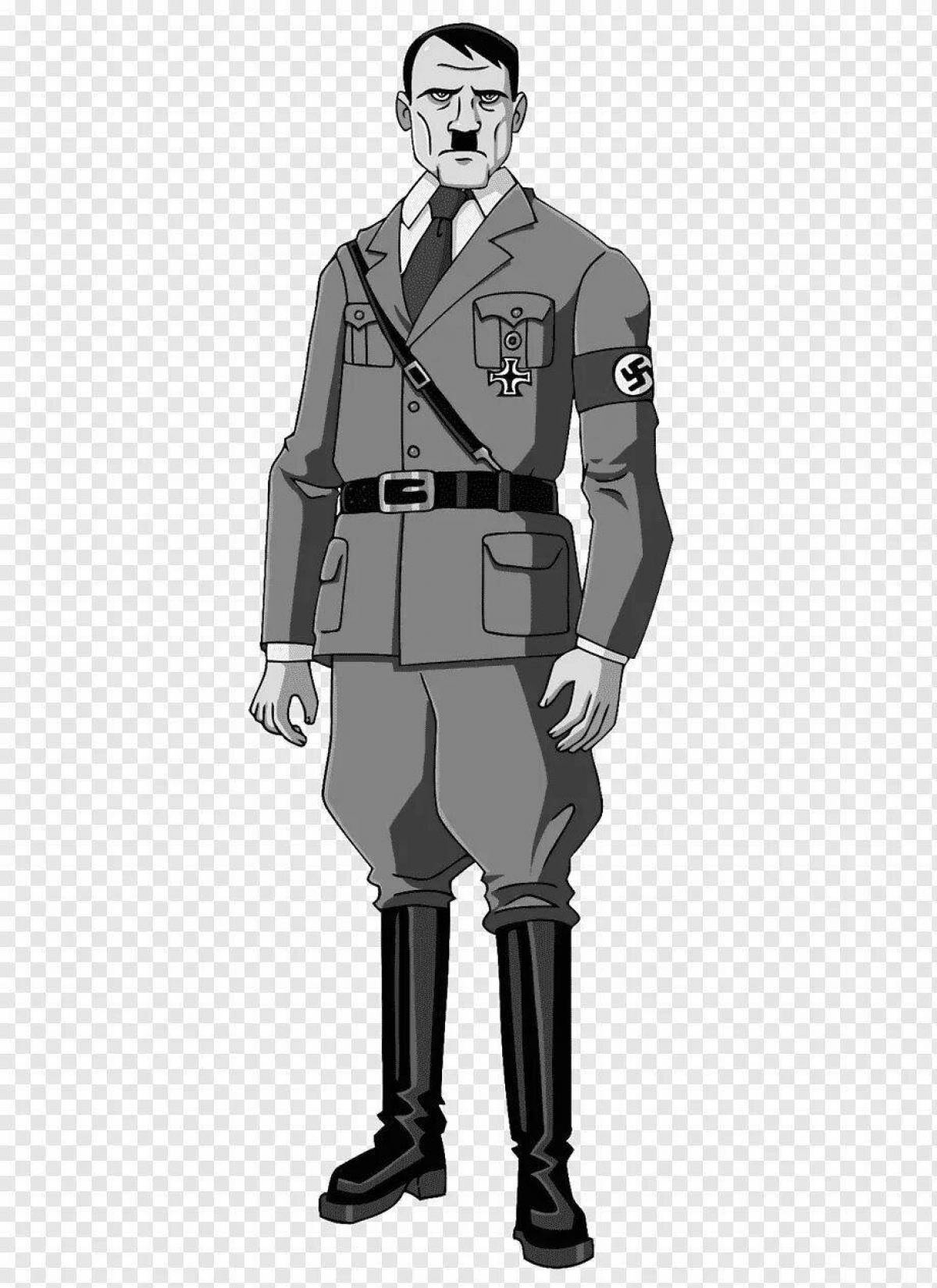 Glowing hitler coloring page