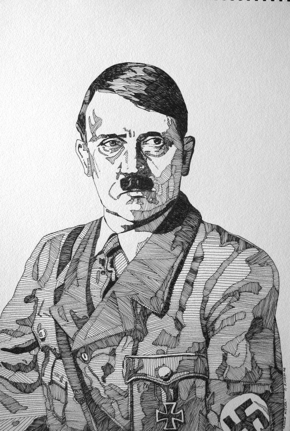 Hitler with imagination coloring page