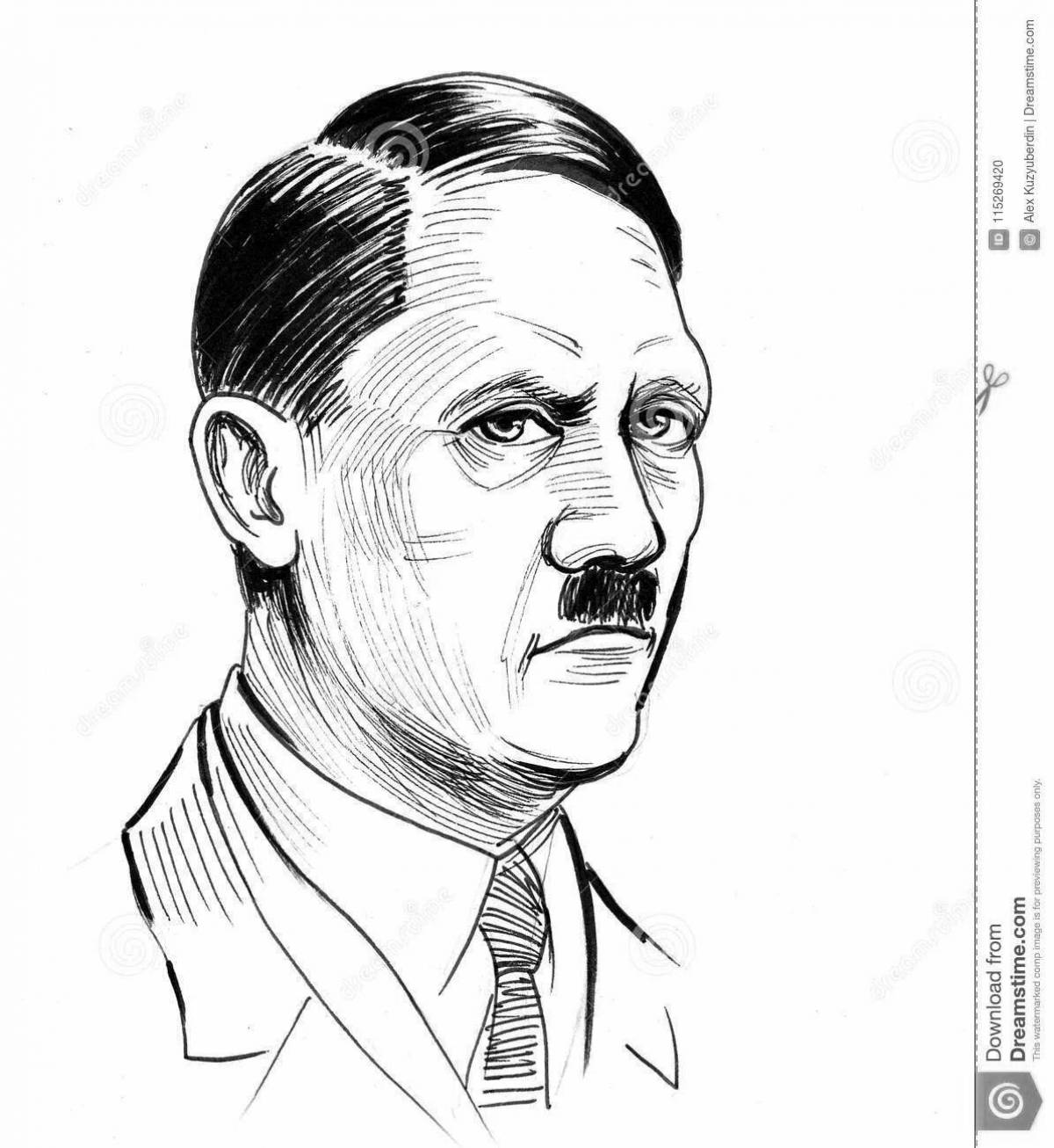 Distinctive hitler coloring page