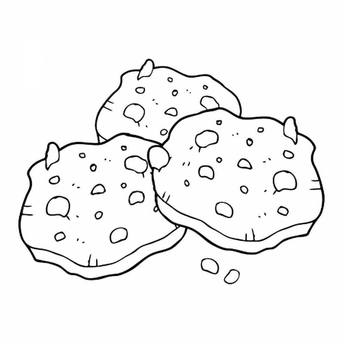 Cute cookie coloring page for kids