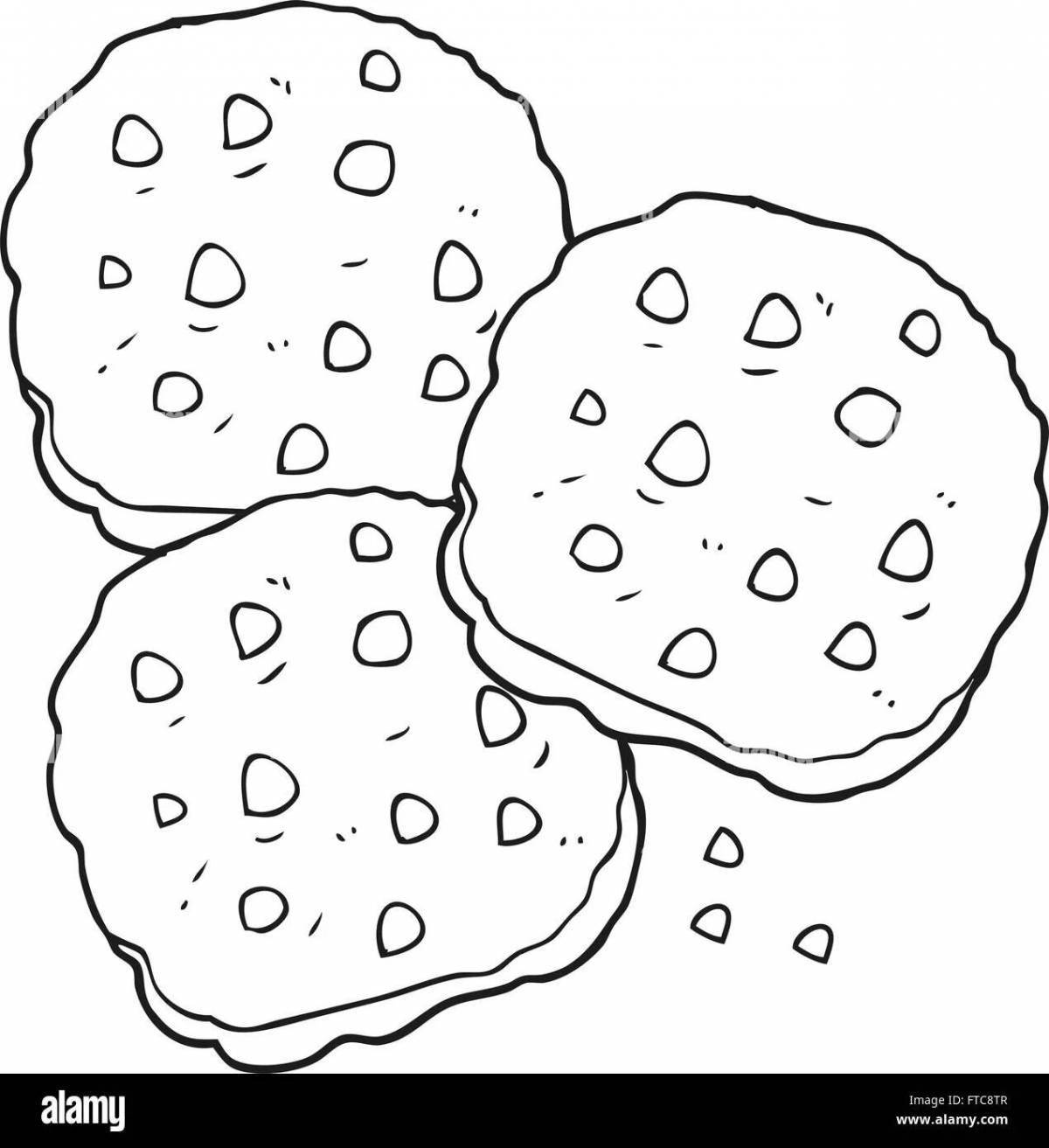 Coloring page funny cookies for kids