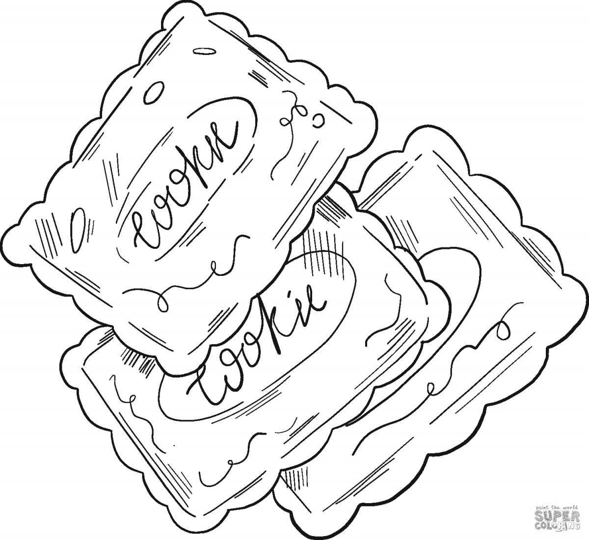 Cookie coloring page with rich colors for kids