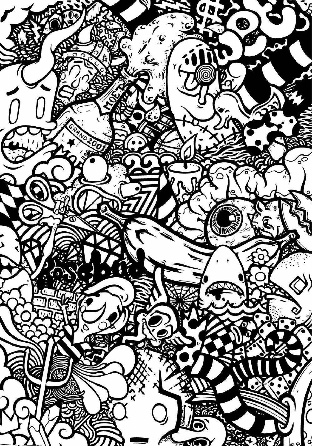Dazzling psychedelic coloring book