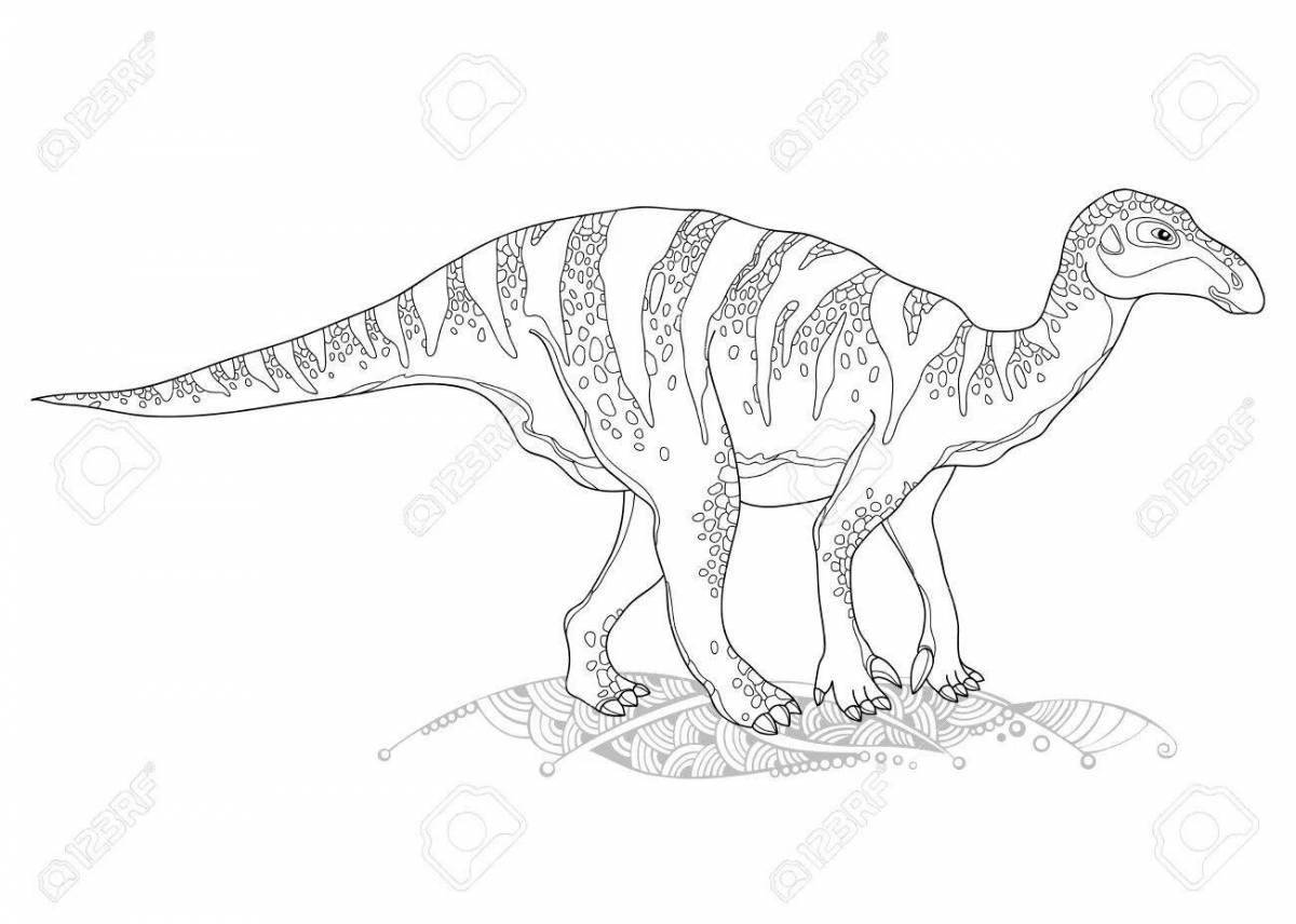 Colorful iguanodon coloring page