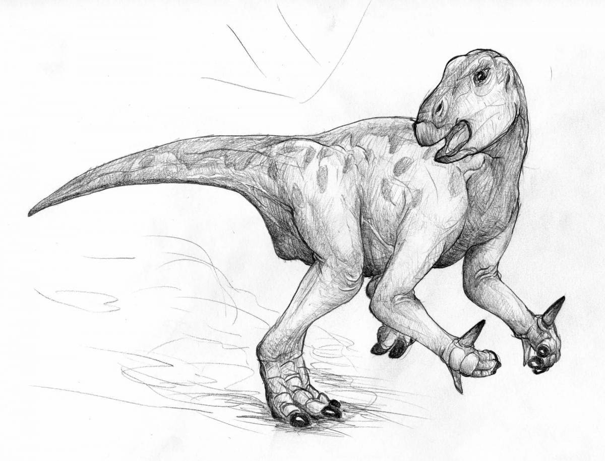 Coloring funny iguanodon