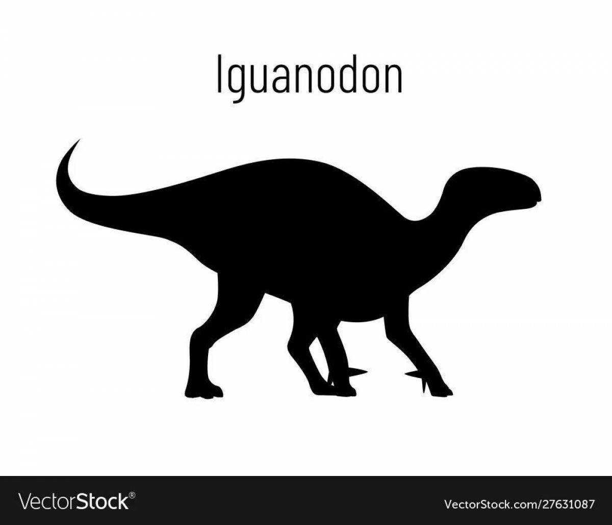 Photo Coloring page joyful iguanodon