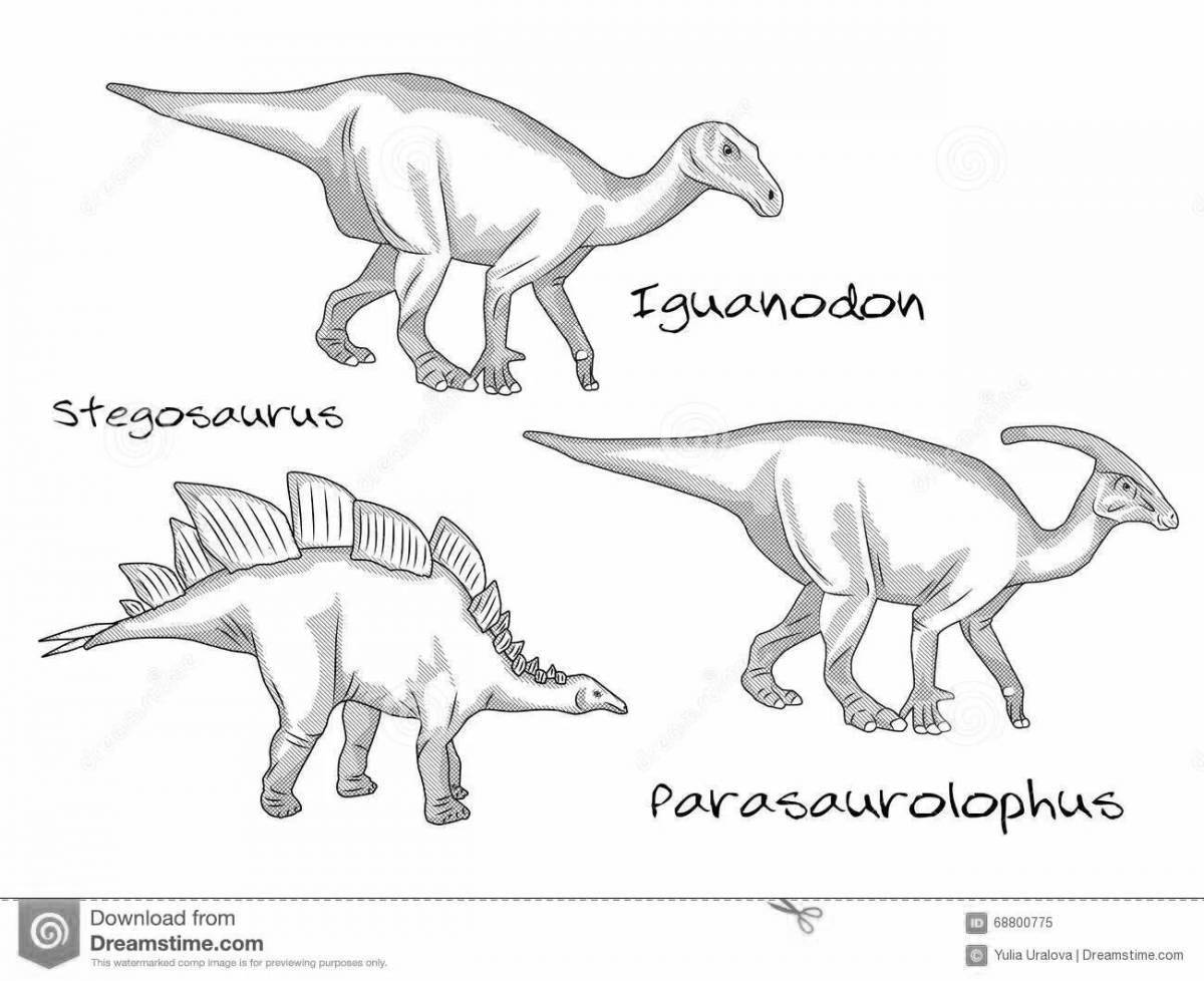 Playful iguanodon coloring page