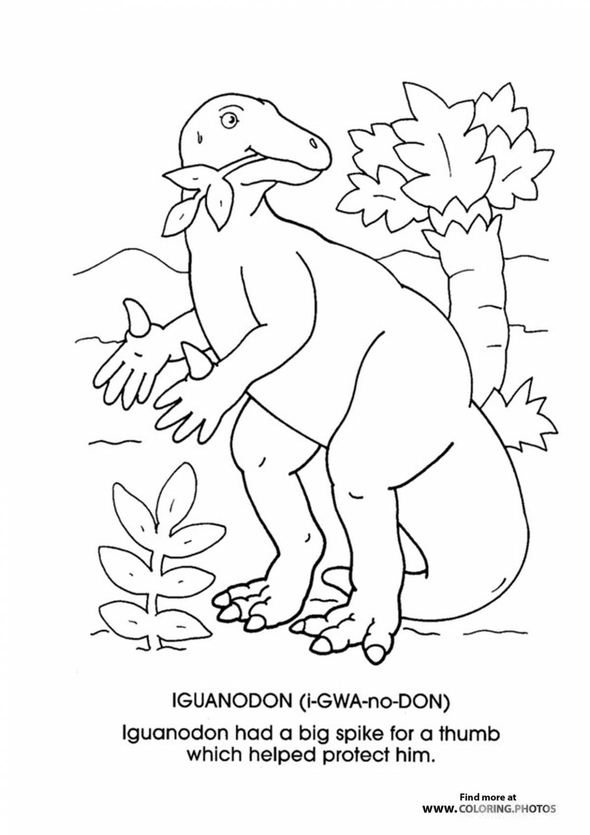 Fun iguanodon coloring book