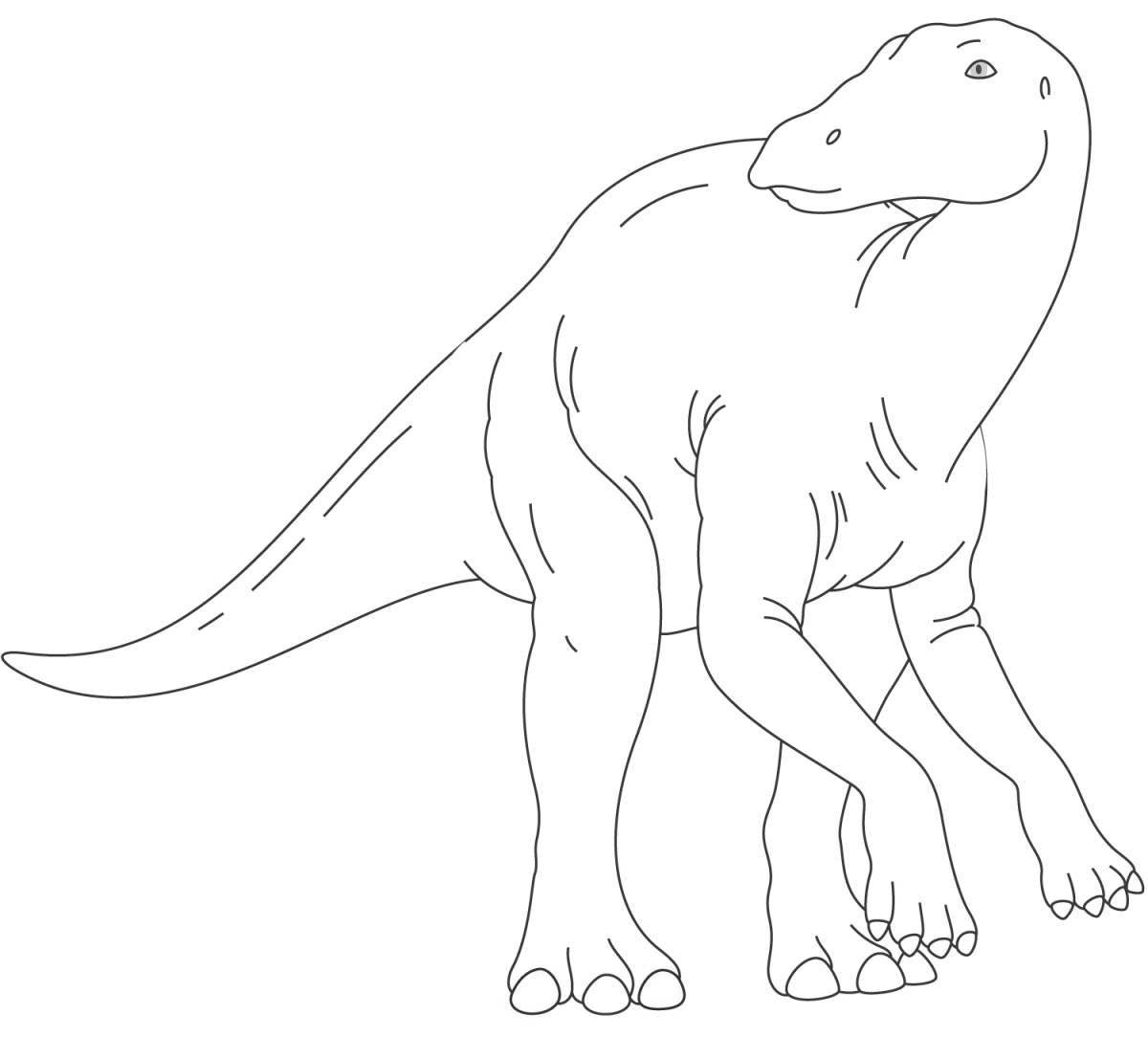 Coloring book magical iguanodon