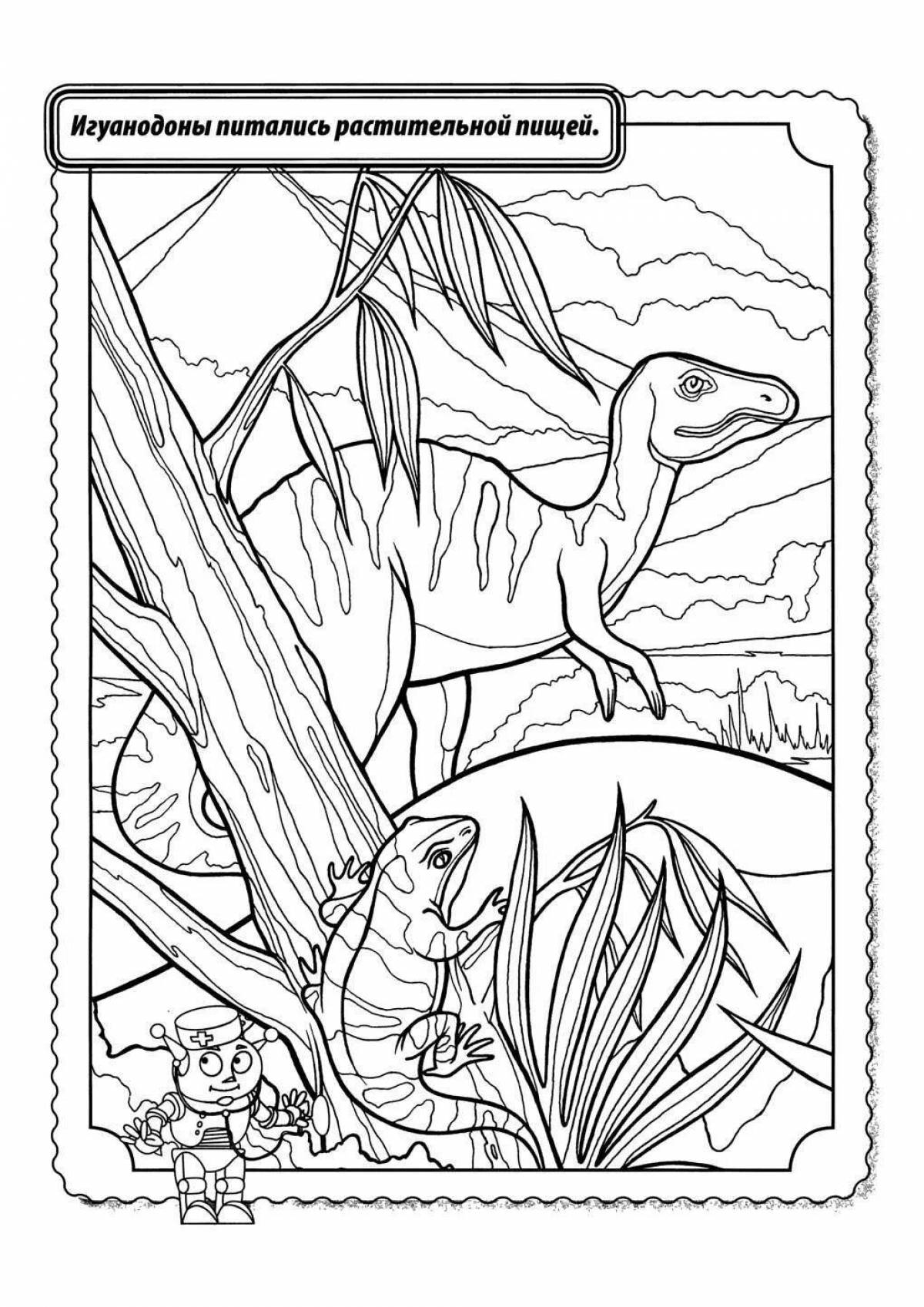 Adorable iguanodon coloring page