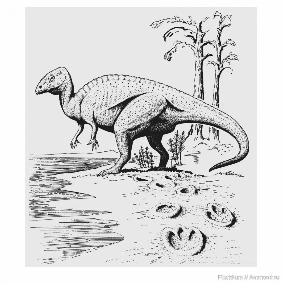 Witty iguanodon coloring book