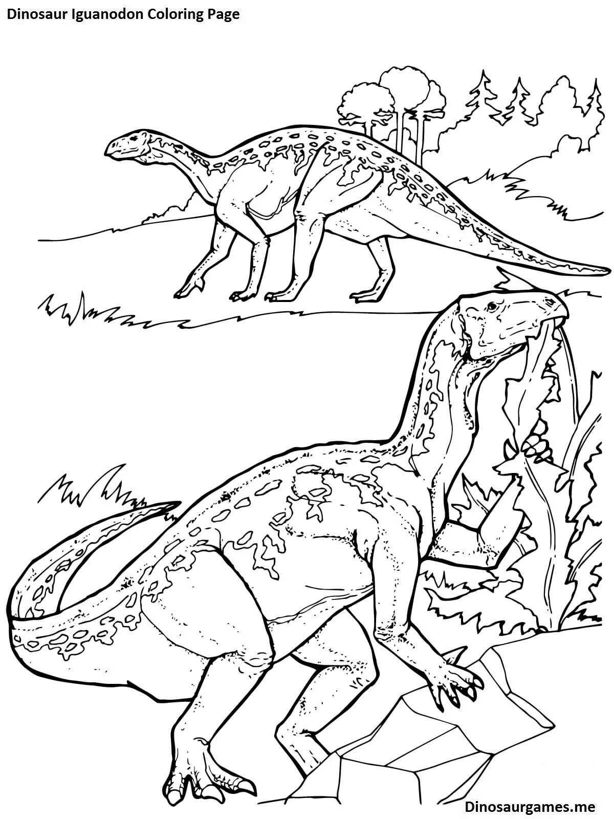 Iguanodon relaxing coloring page
