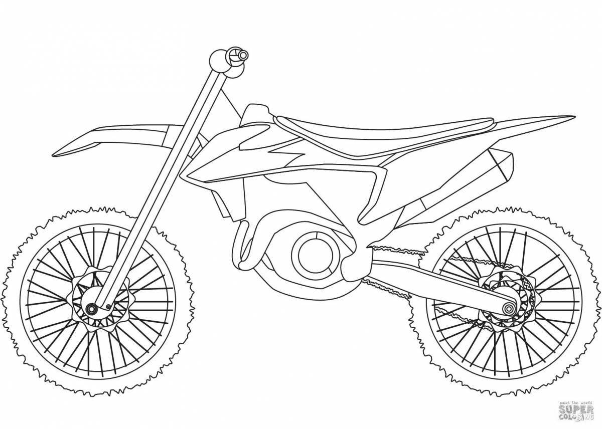 Colorful pit bike coloring page