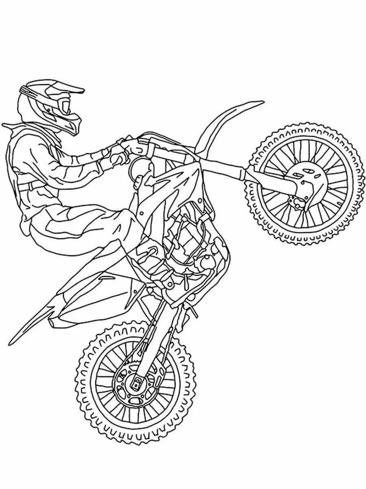 Radiant pit bike coloring page