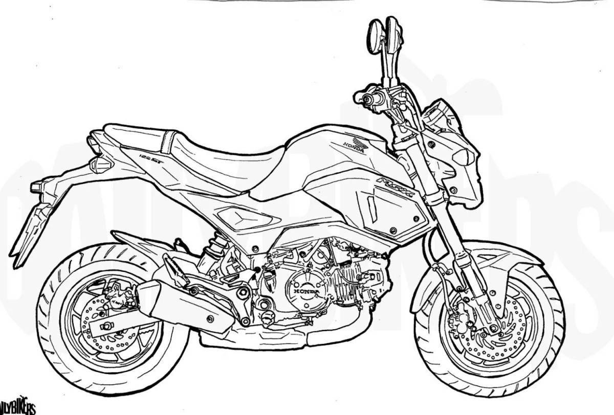 Luminous pit bike coloring page