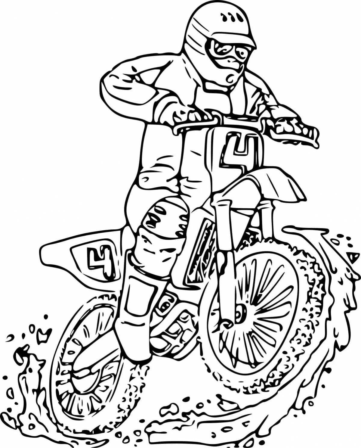 Great pitbike coloring page