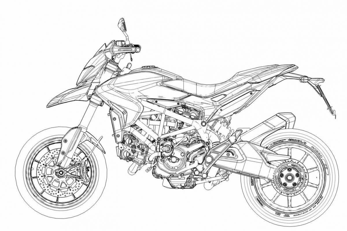 Tempting pit bike coloring page