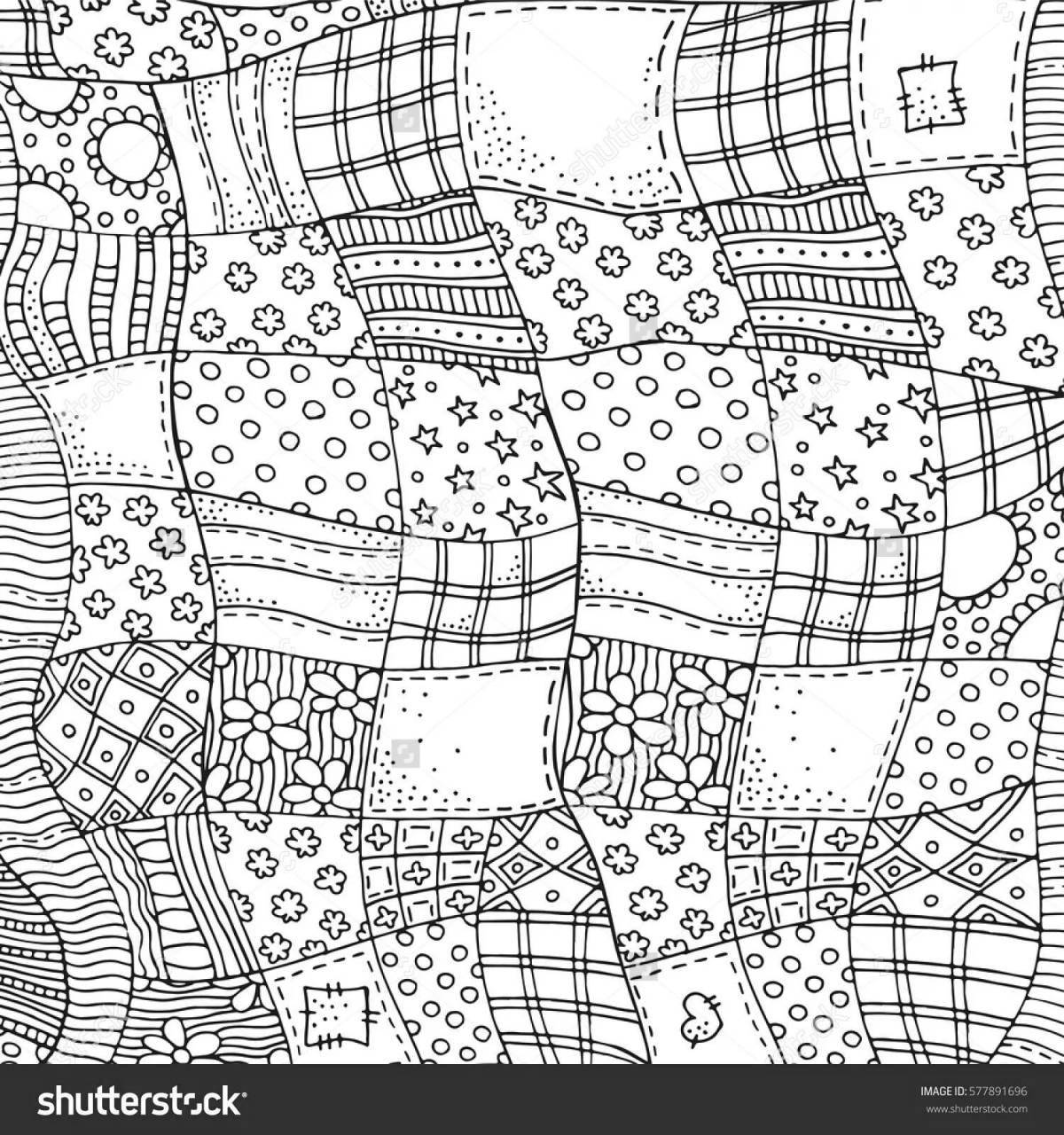 Intriguing textile coloring book