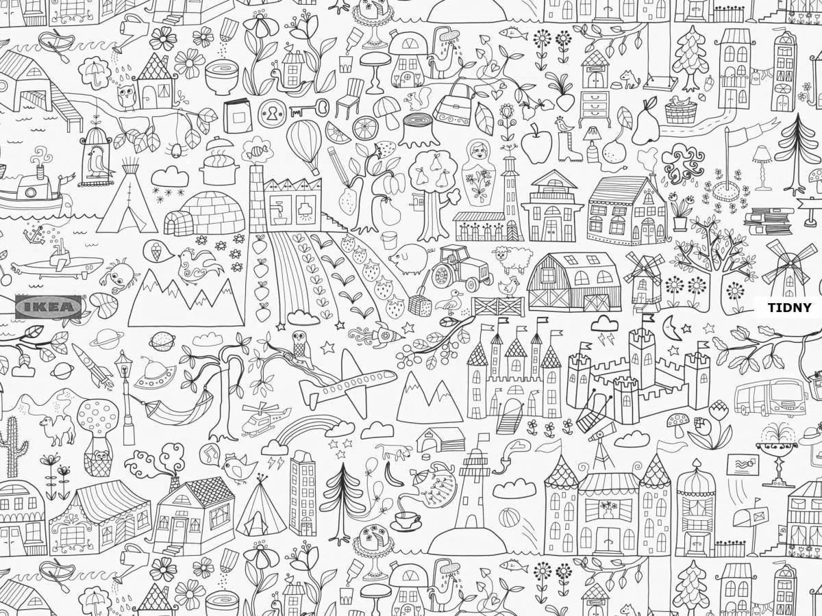 Раскраска Радостная текстильная раскраска