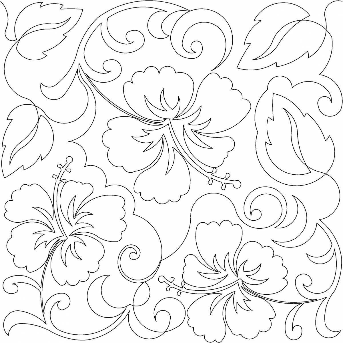 Раскраска Безмятежная текстильная раскраска