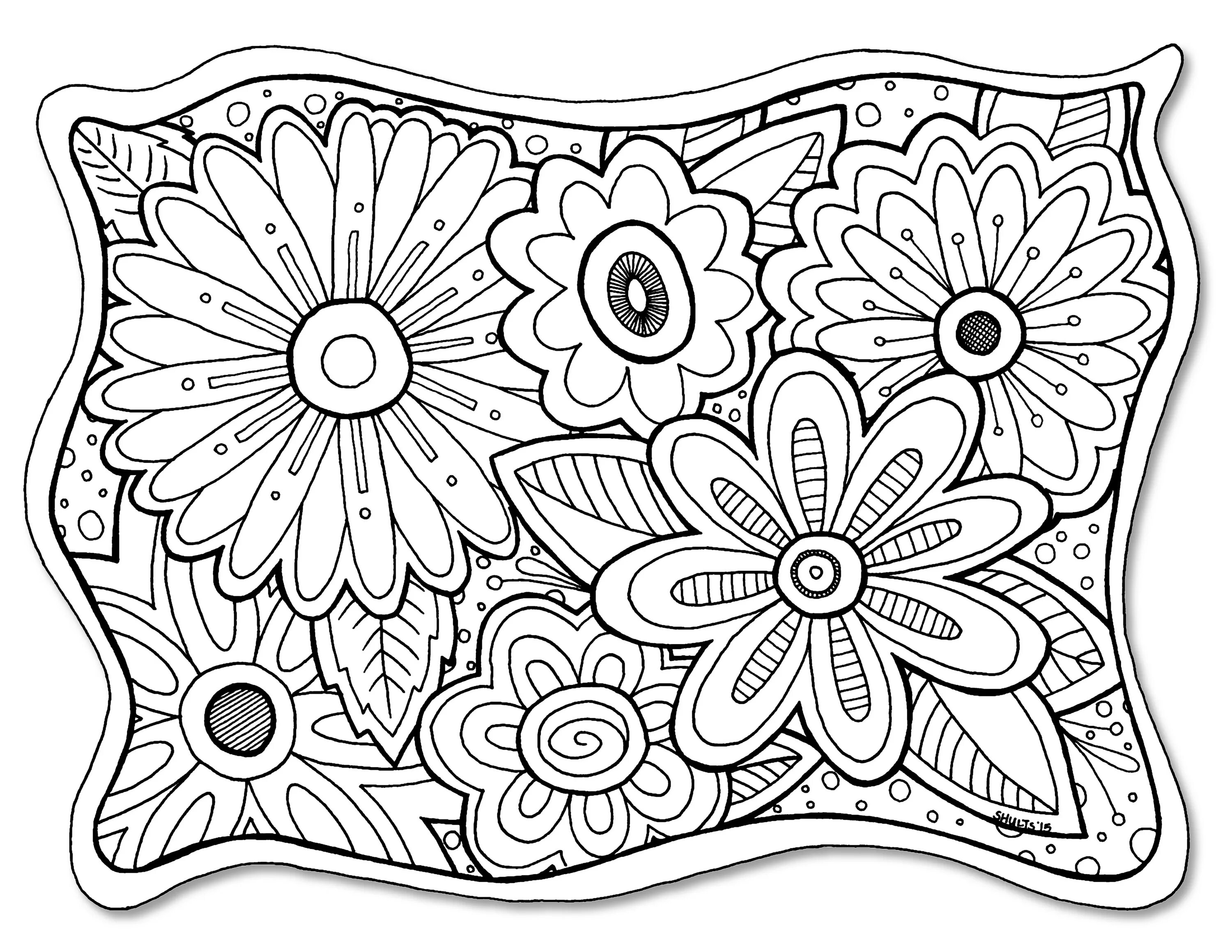 Glowing textile coloring page