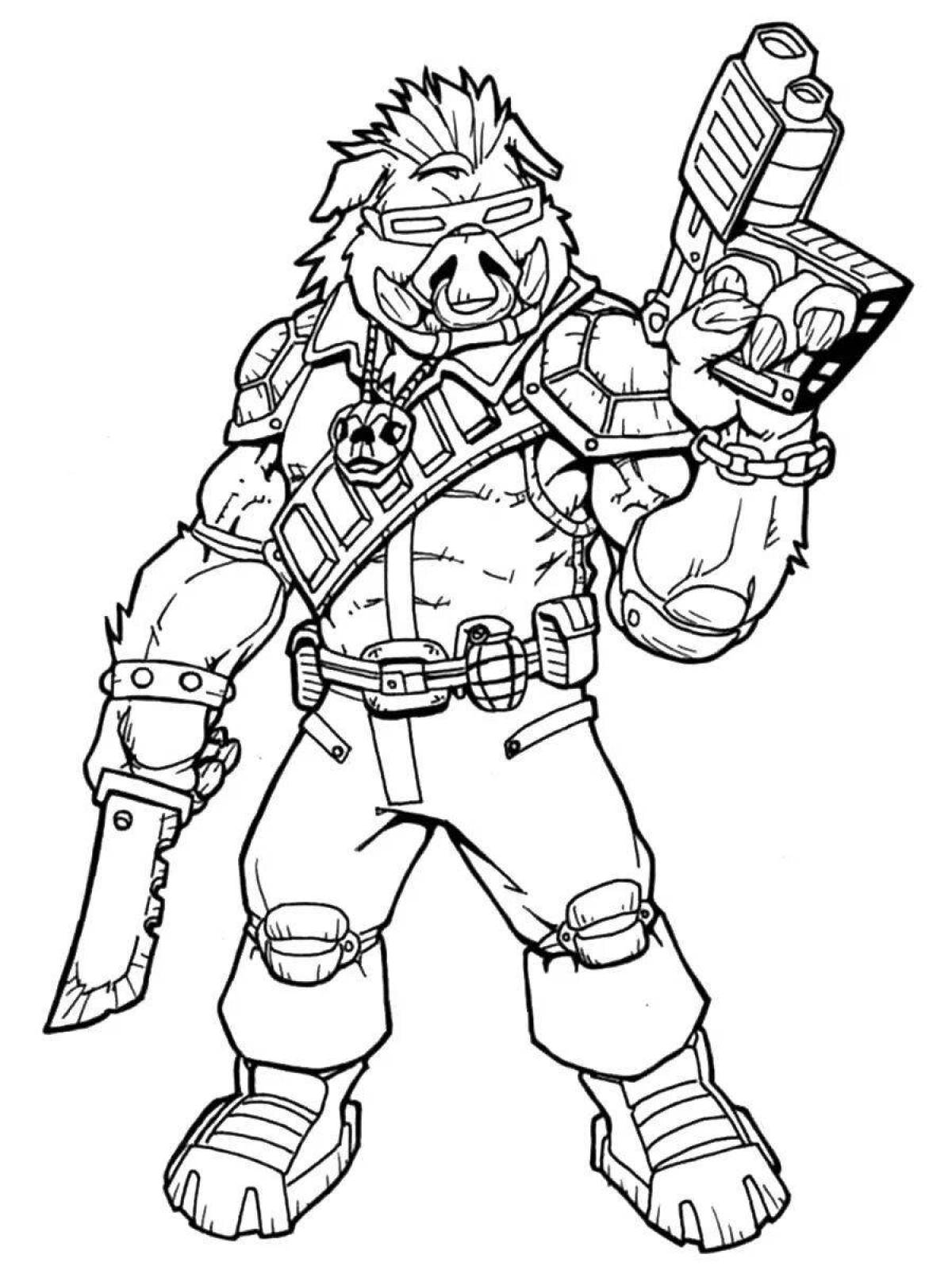 Detailed mutant coloring page