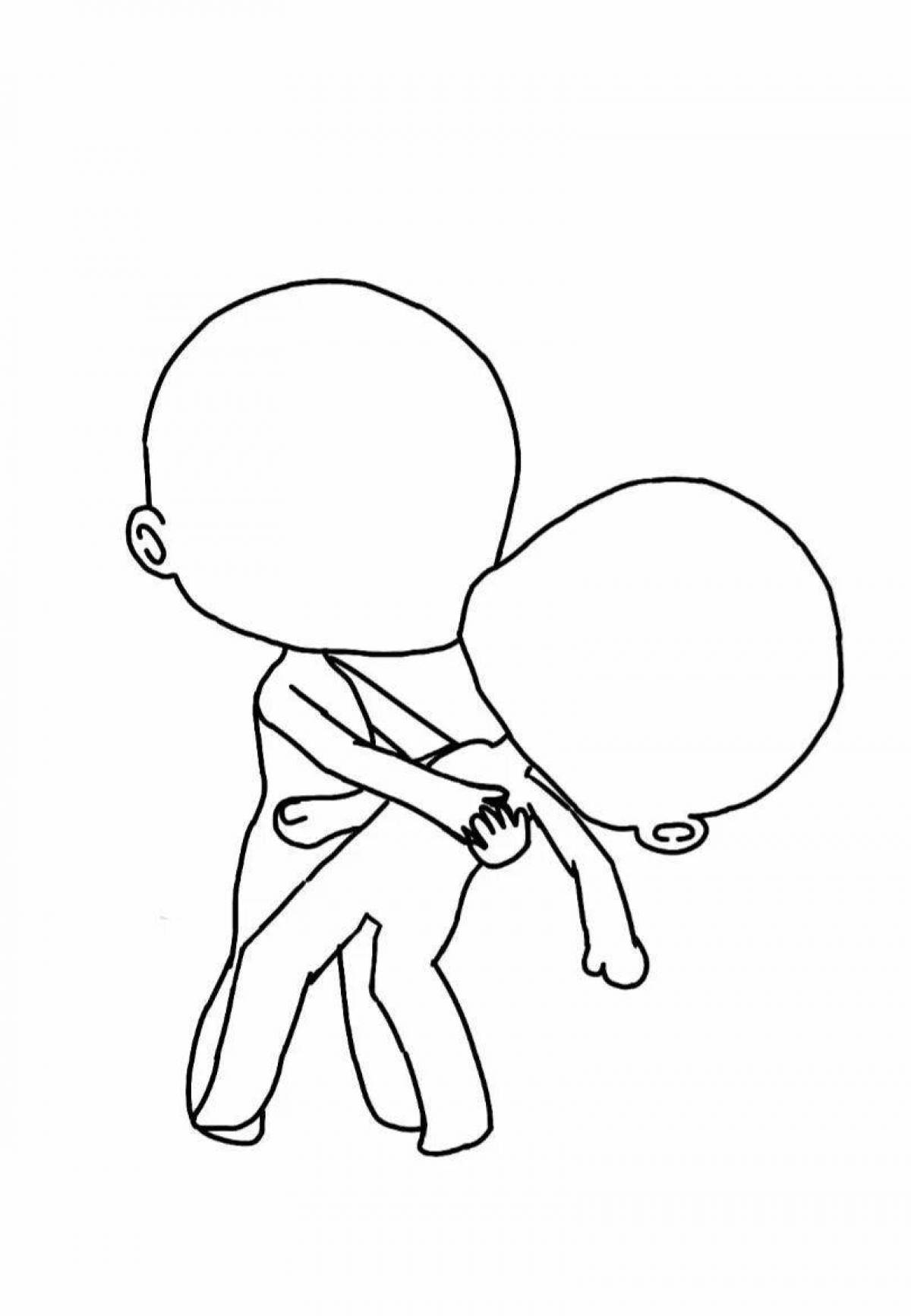 Attractive animation coloring page
