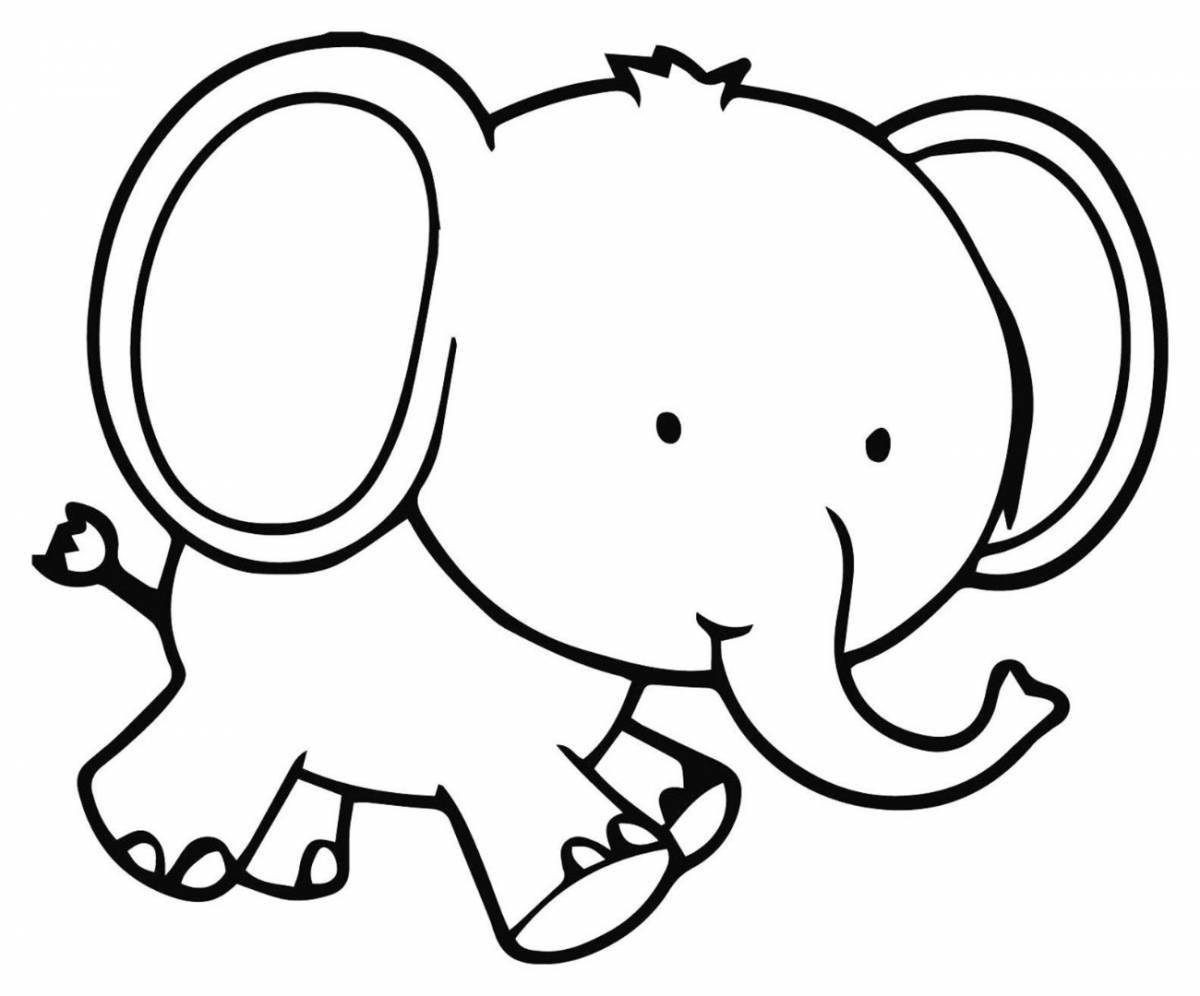 Naughty coloring baby elephant