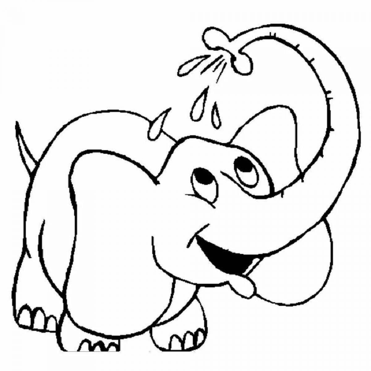 Radiant coloring page baby elephant