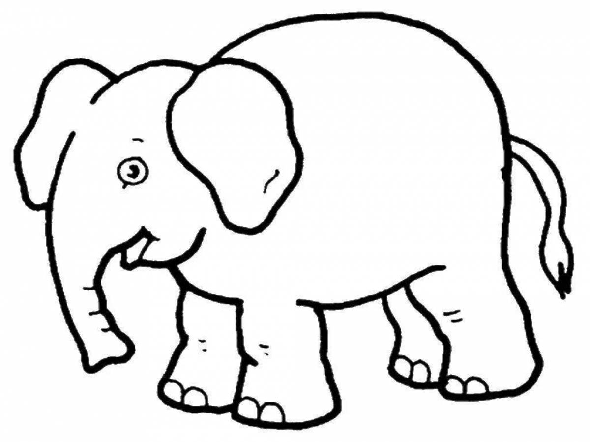 Animated coloring baby elephant