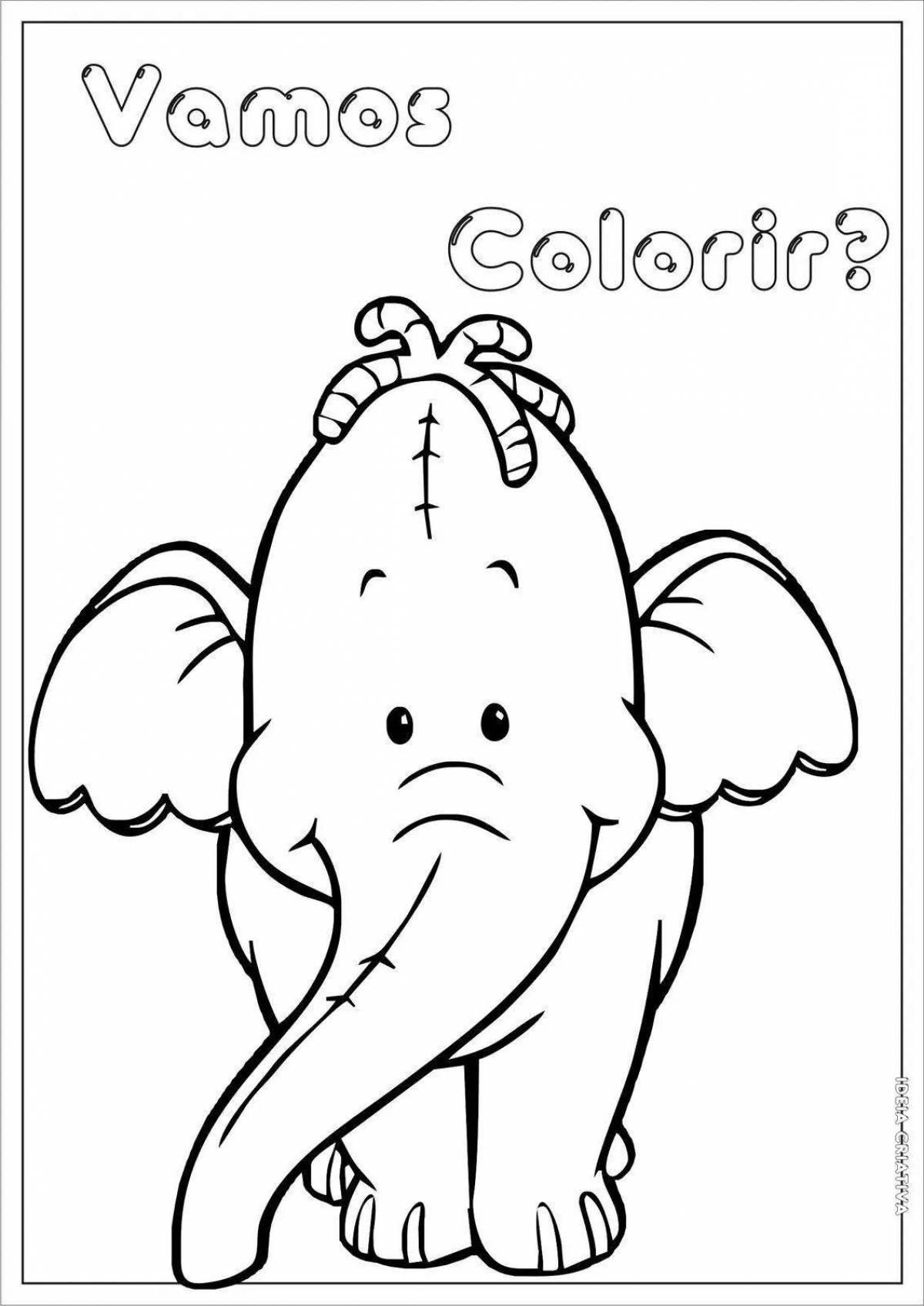 Beautiful coloring baby elephant