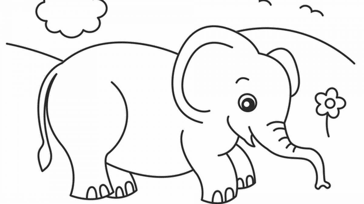 Обаятельная раскраска слонёнок