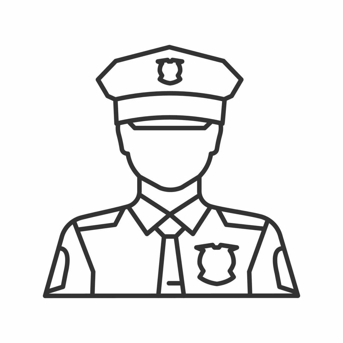 Glowing officer coloring page