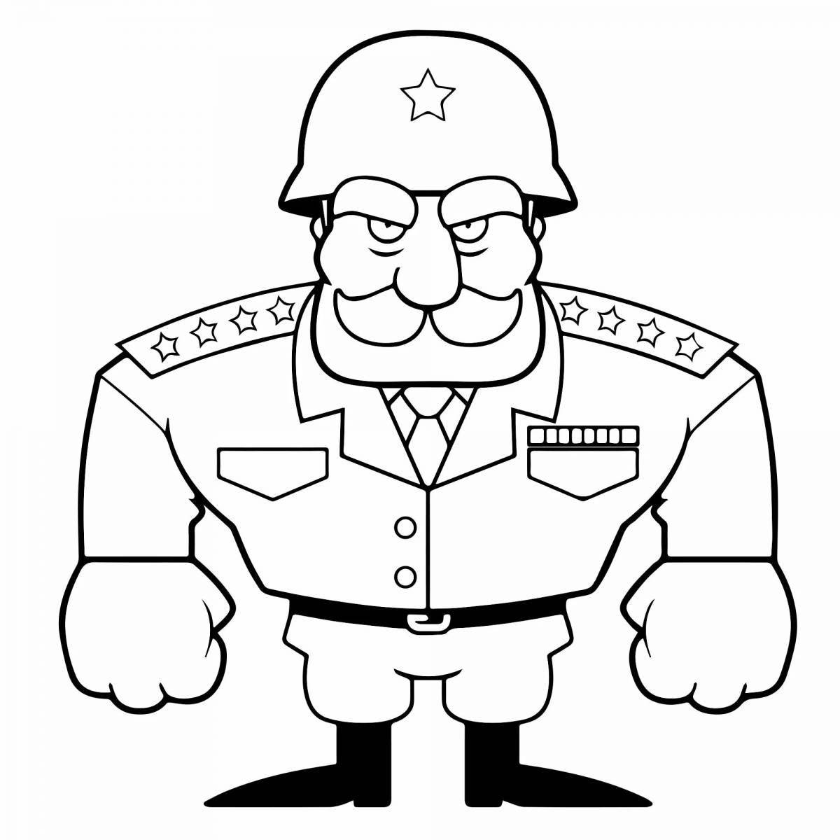 Coloring page involved officer