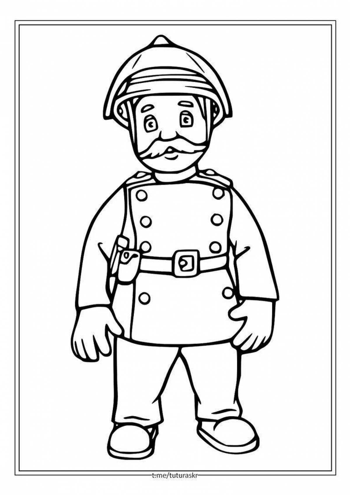 Charming officer coloring page
