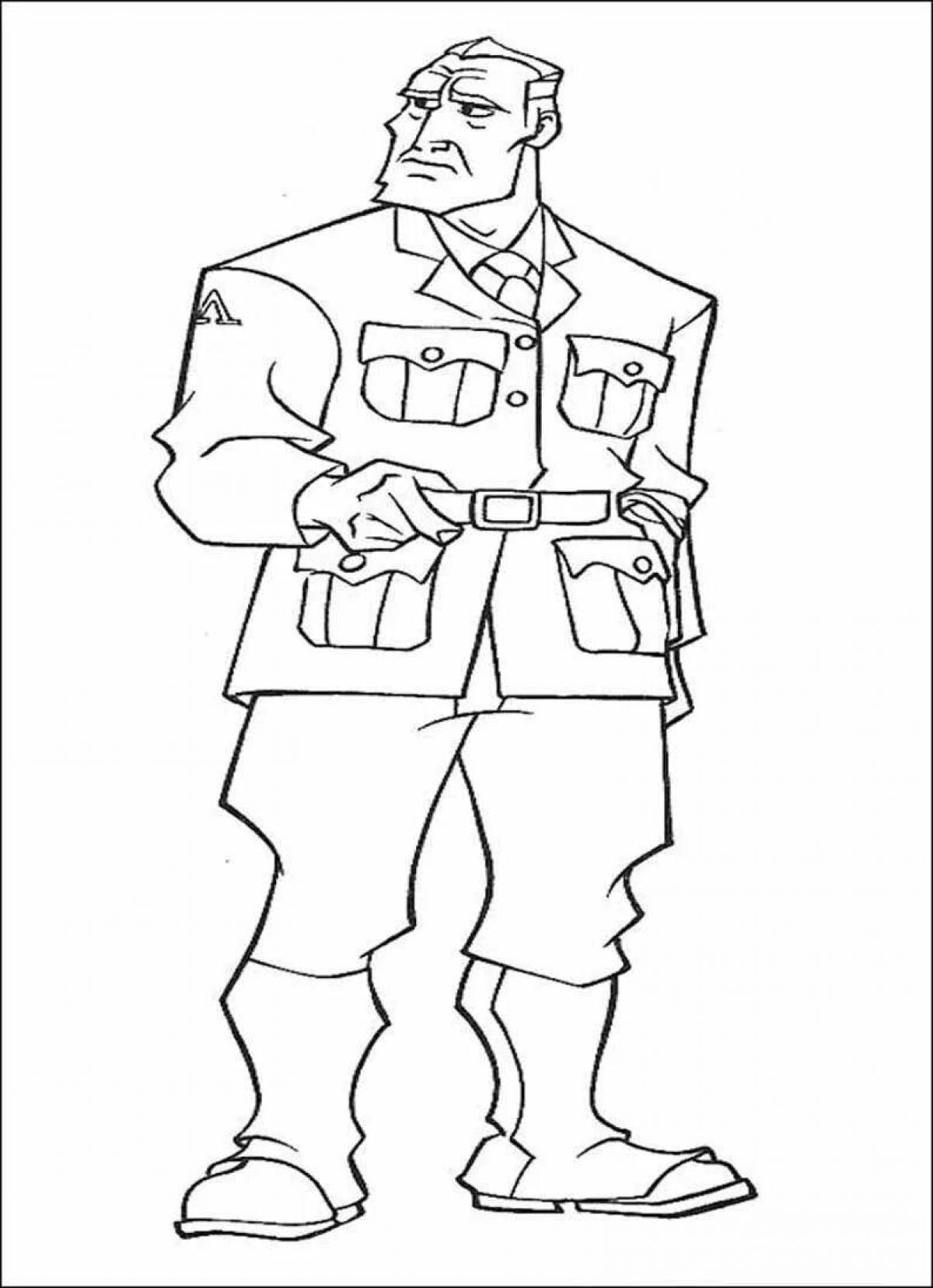 Coloring intriguing officer