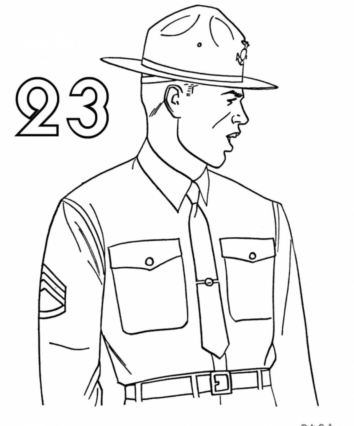 Monumental officer coloring page