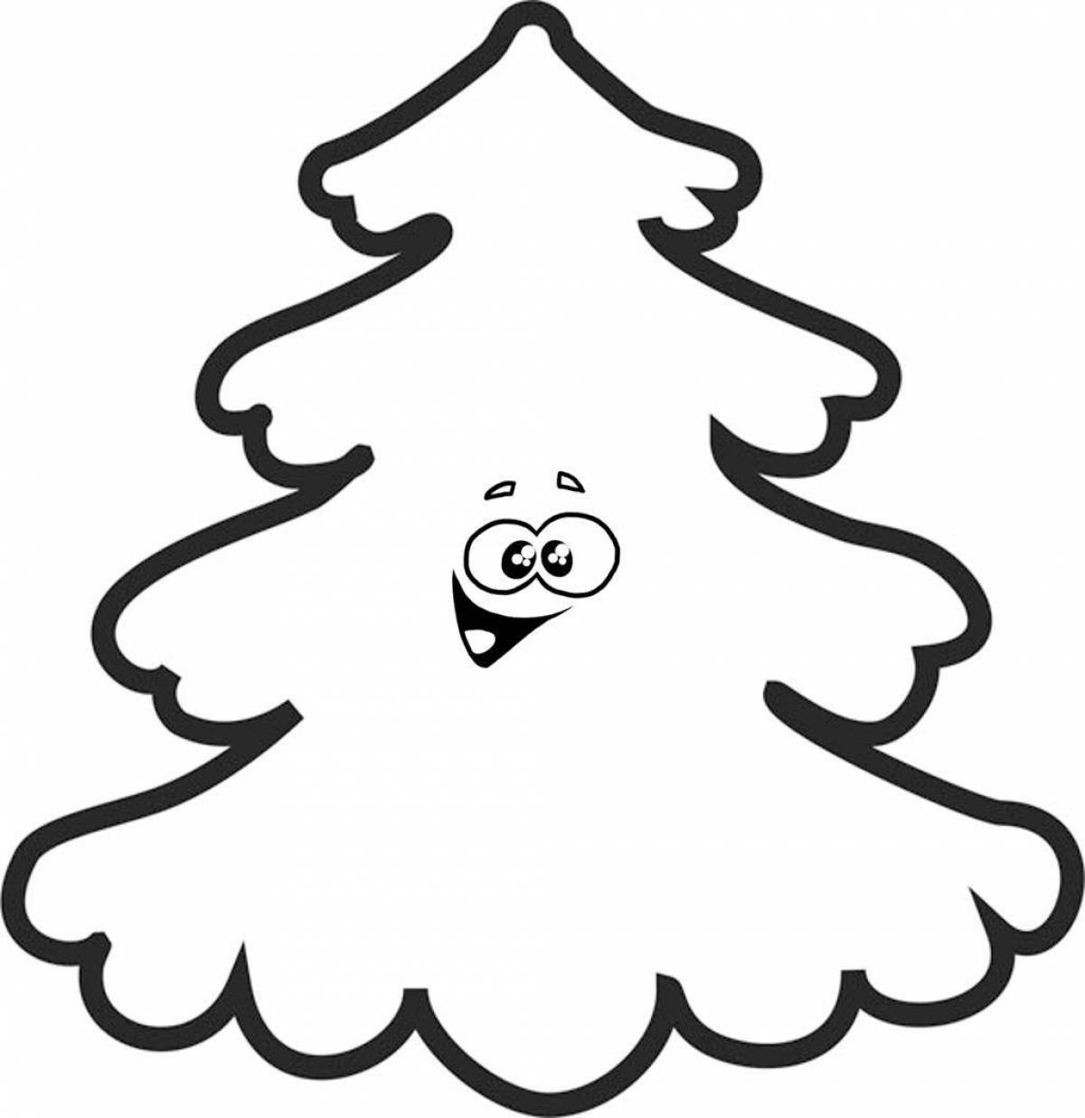 Glitter Christmas tree coloring page