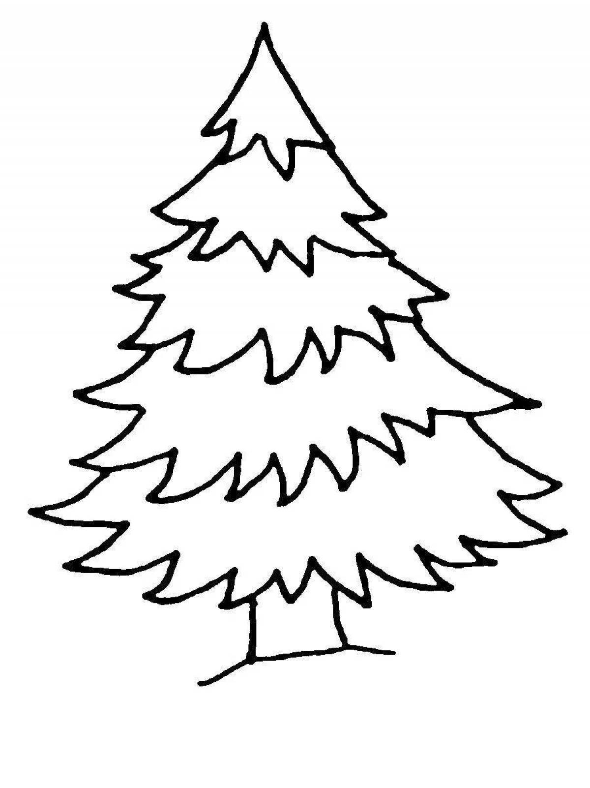 Раскраска сияющая новогодняя елка