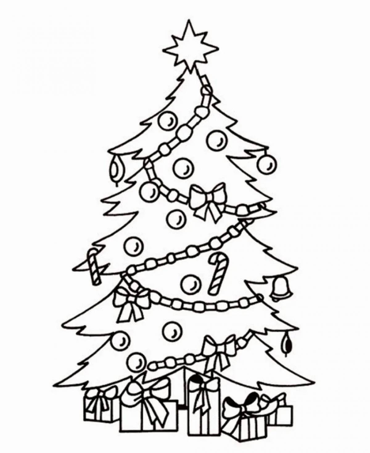 Christmas tree drawing for kids #1