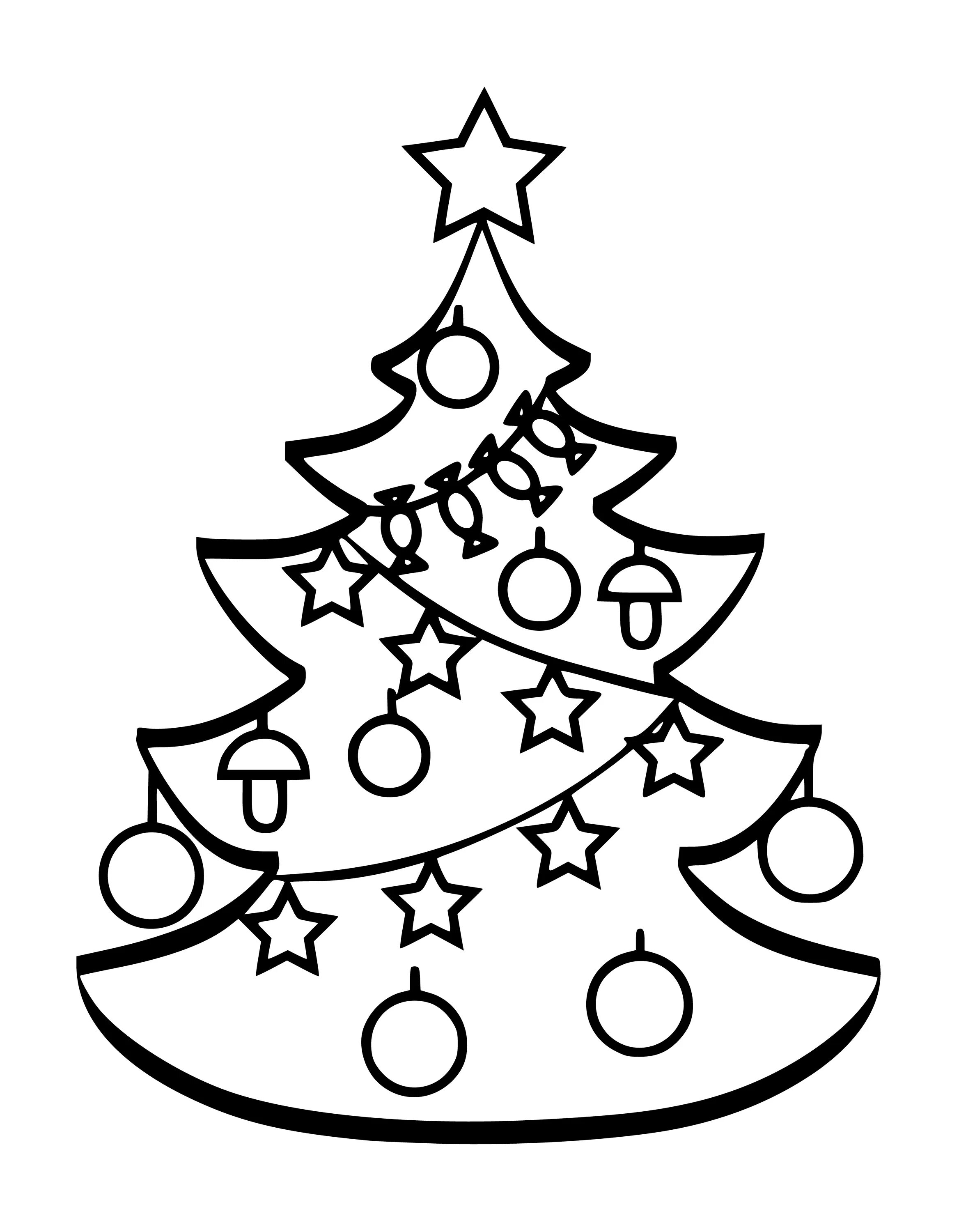 Christmas tree drawing for children #2