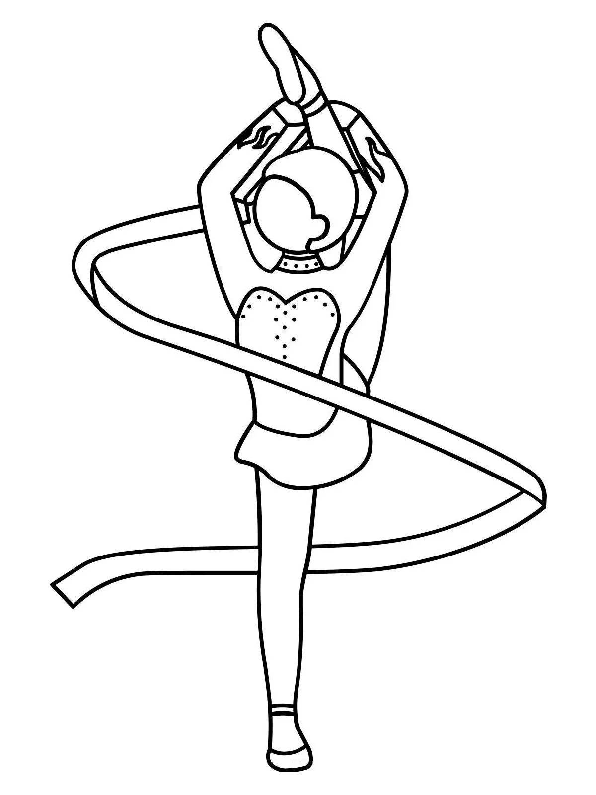 Cheerful split leg coloring page