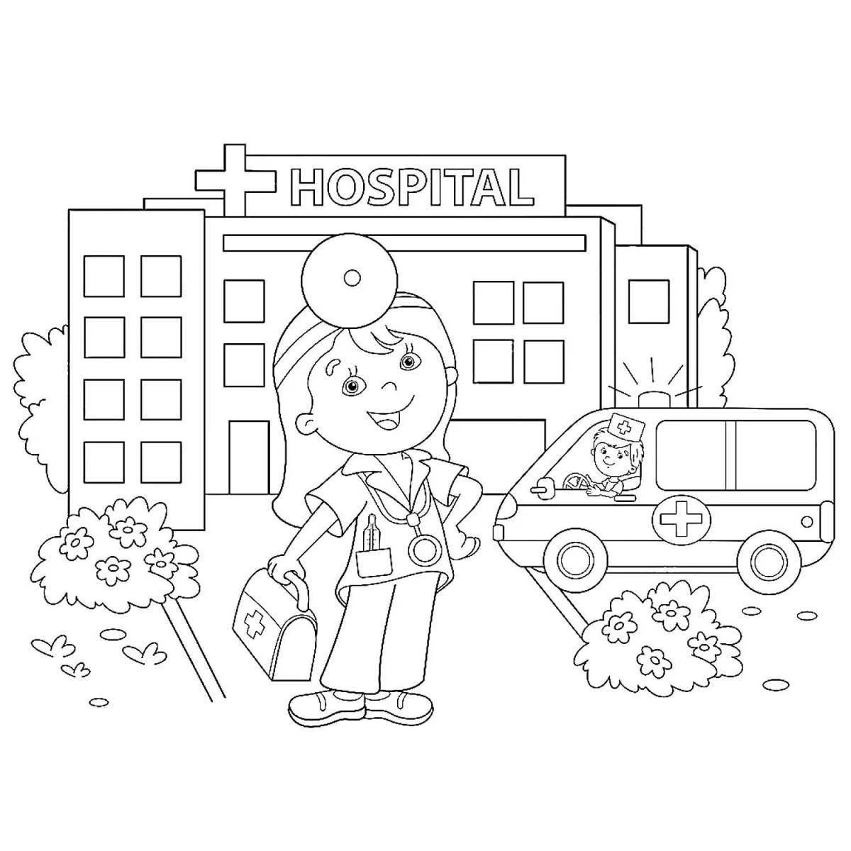 Creative hospital coloring book for kids