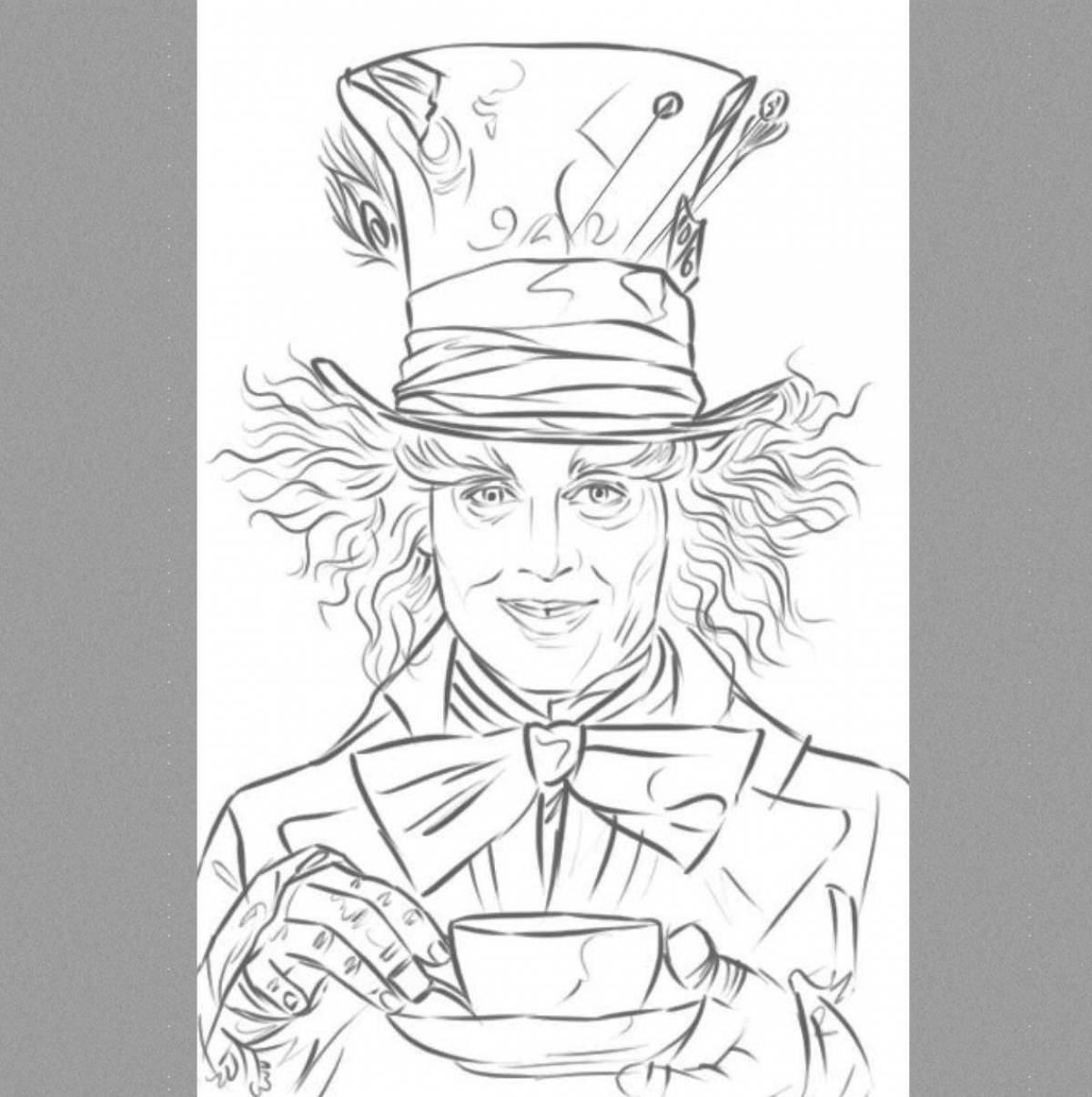 Coloring page happy hatter