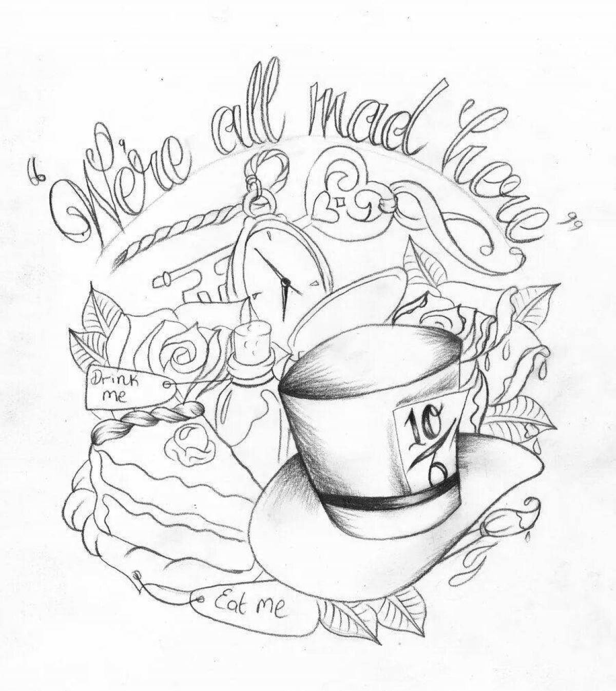 Sweet hatter coloring page