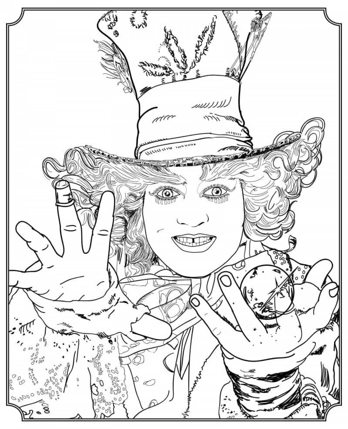 Coloring funny hatter